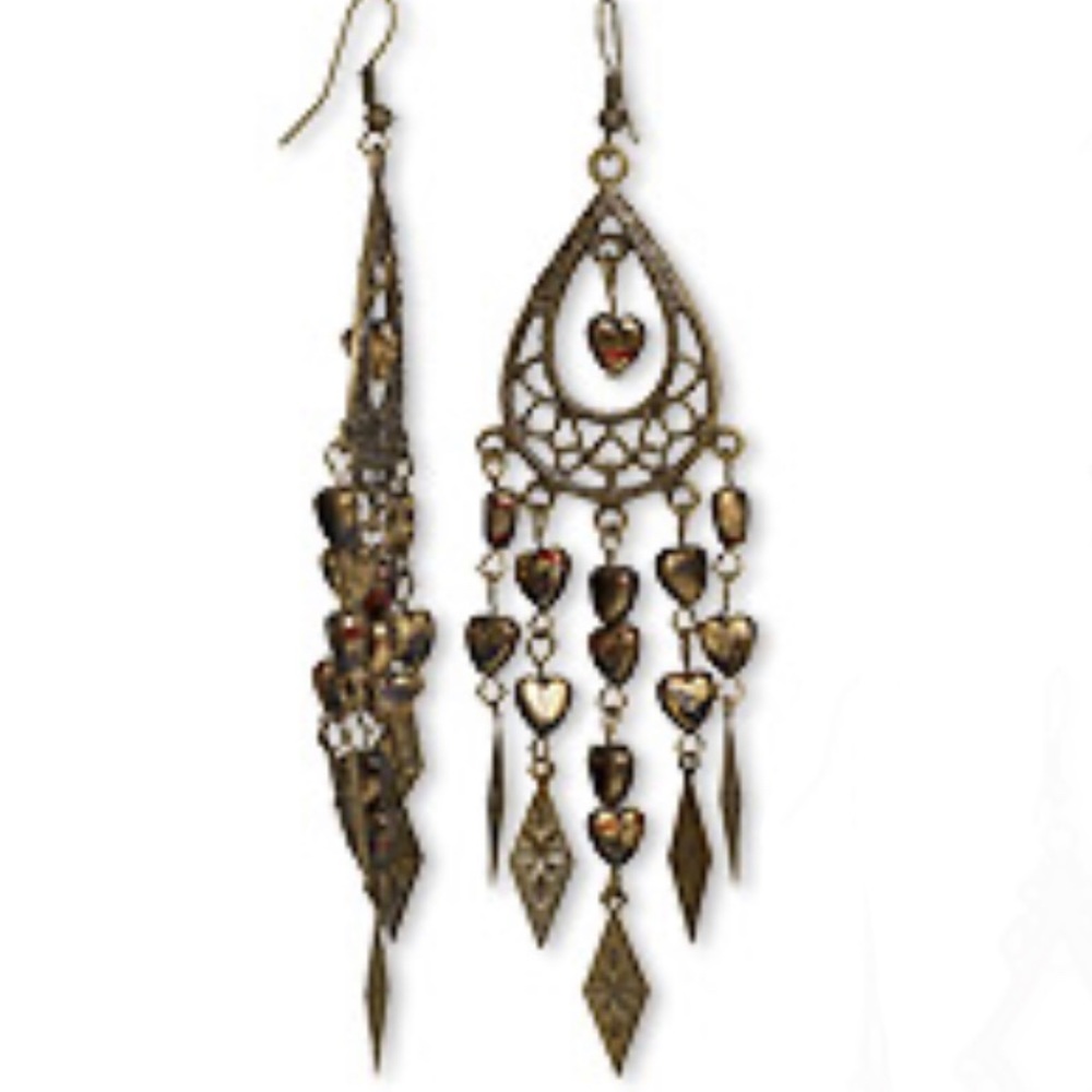 Earrings Boho Antiqued Brass style -NEW